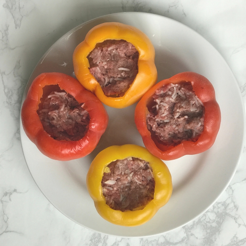 Stuffed peppers using bell peppers and a traditional Russian recipe