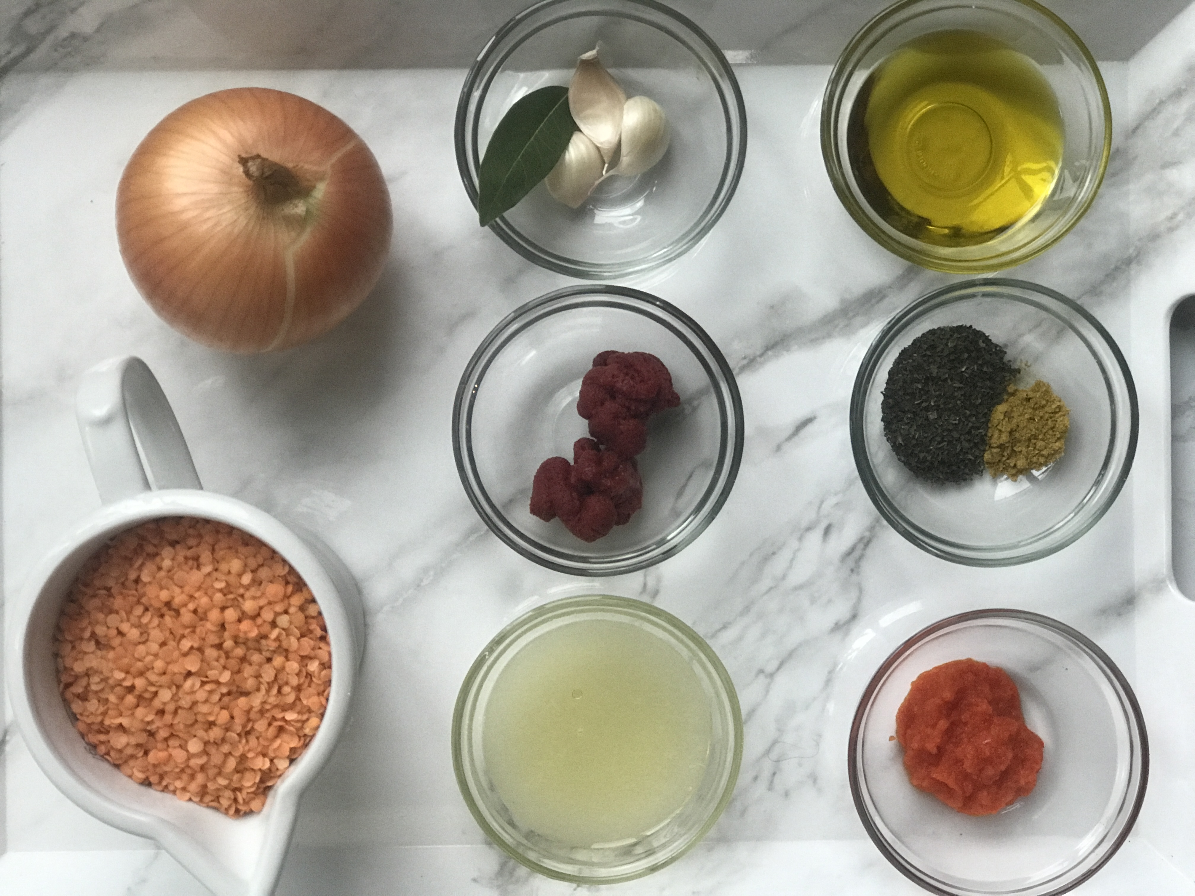 ingredients for Red Lentil Soup