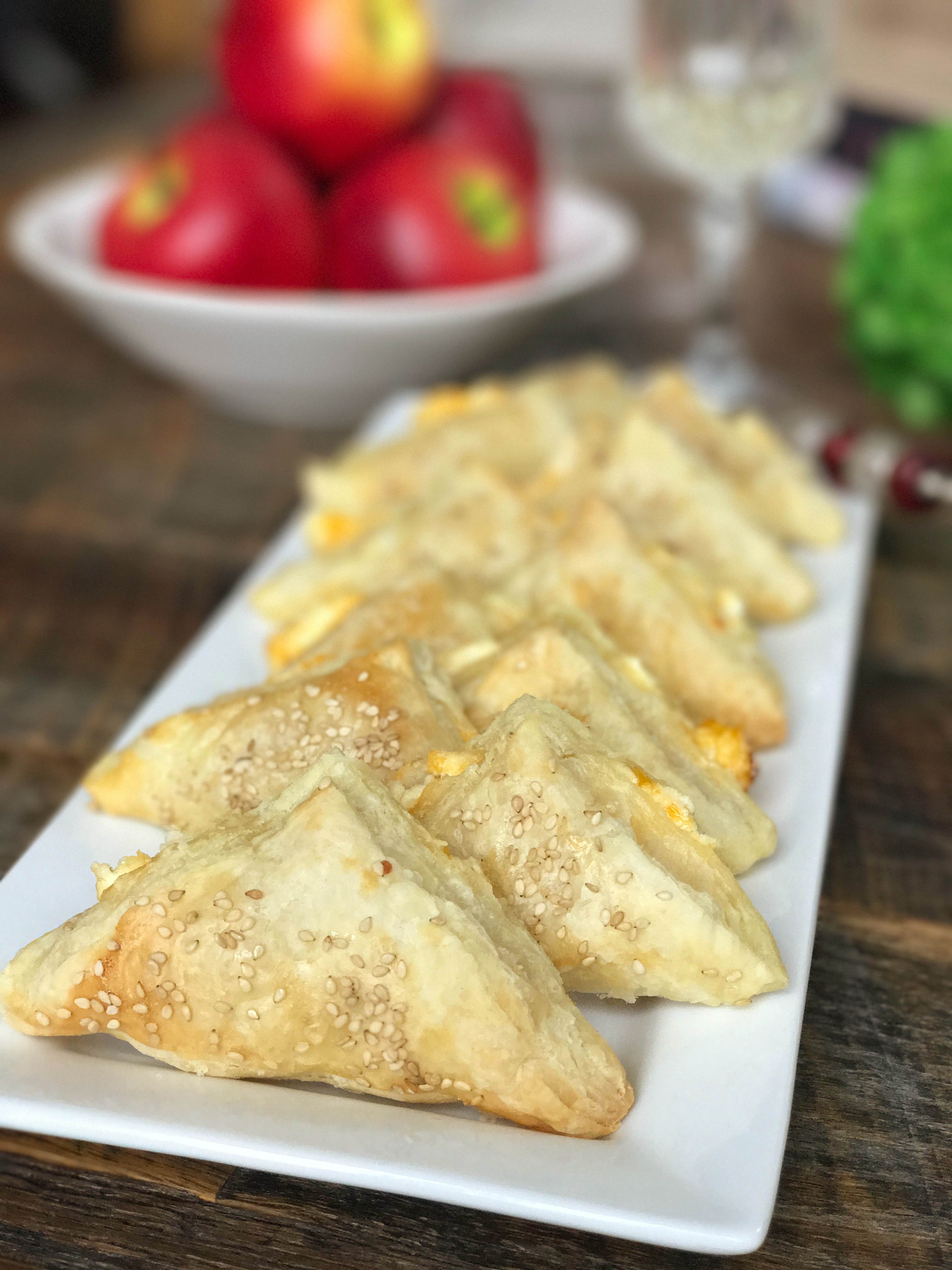 plate of homemade israeli cheese bourekas