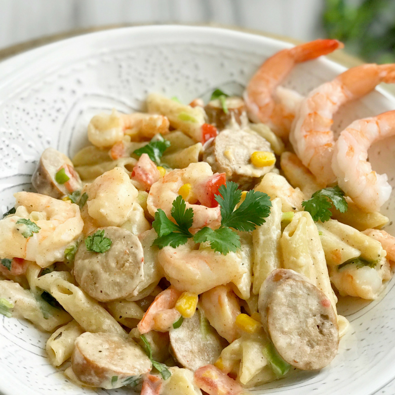 Creamy Cajun Pasta with Shrimp and Sausage recipe