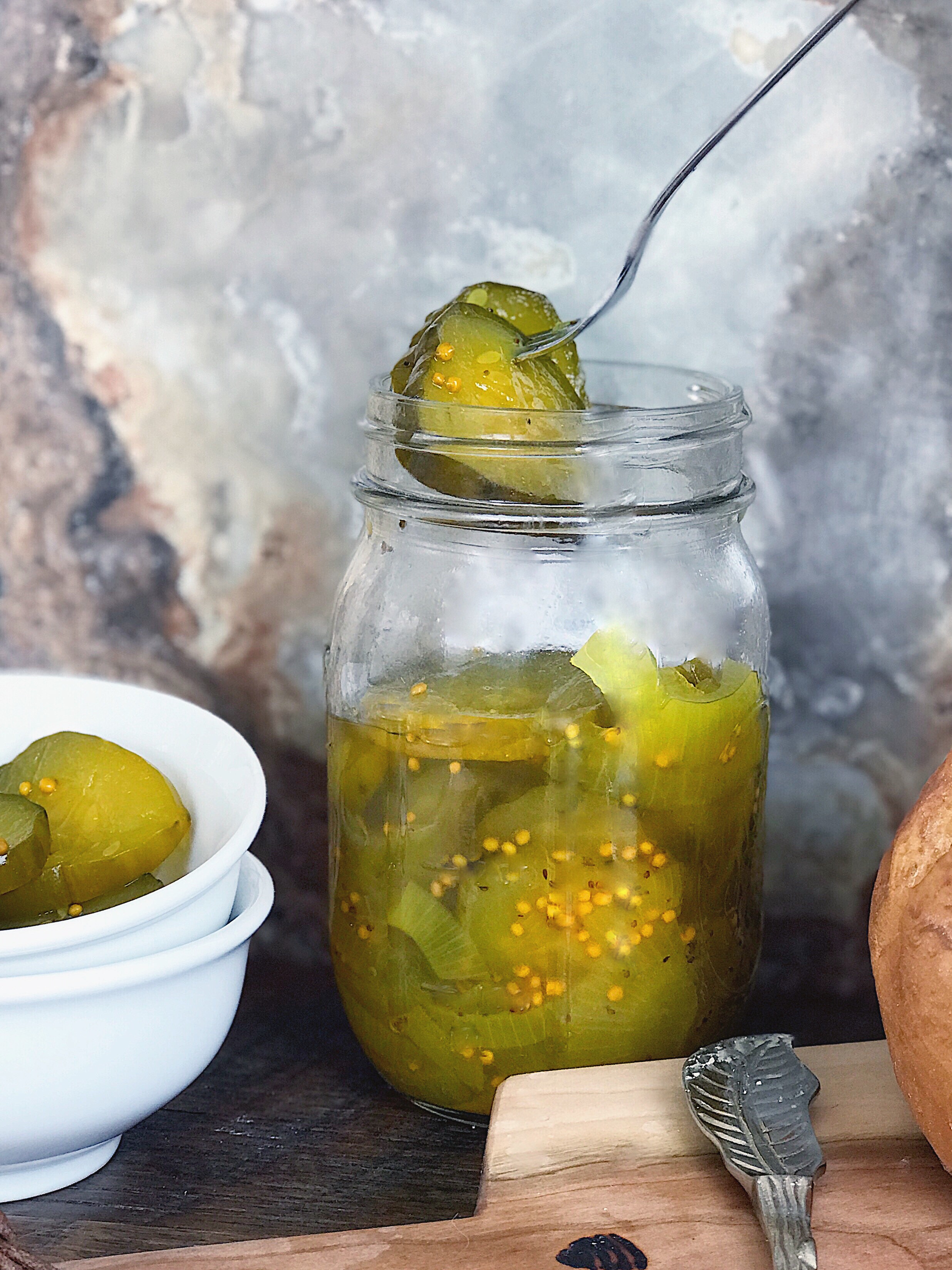 Bread and Butter Pickles recipe with turmeric