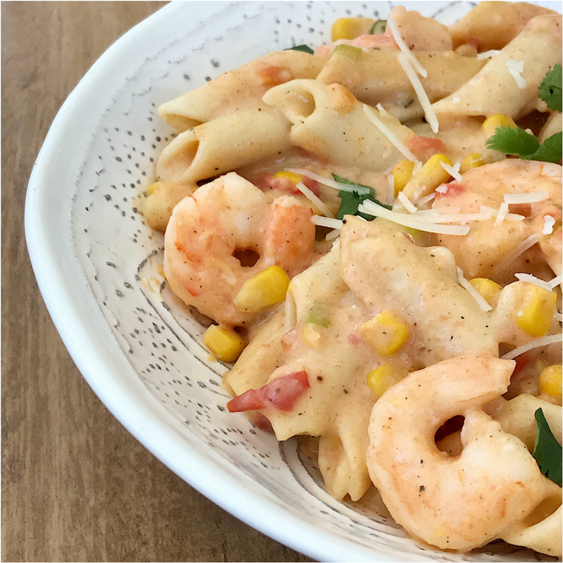 creamy shrimp pasta with sausage