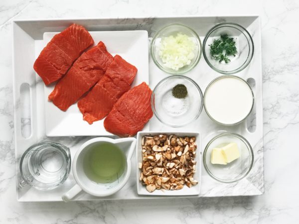 ingredients for japanese poached salmon