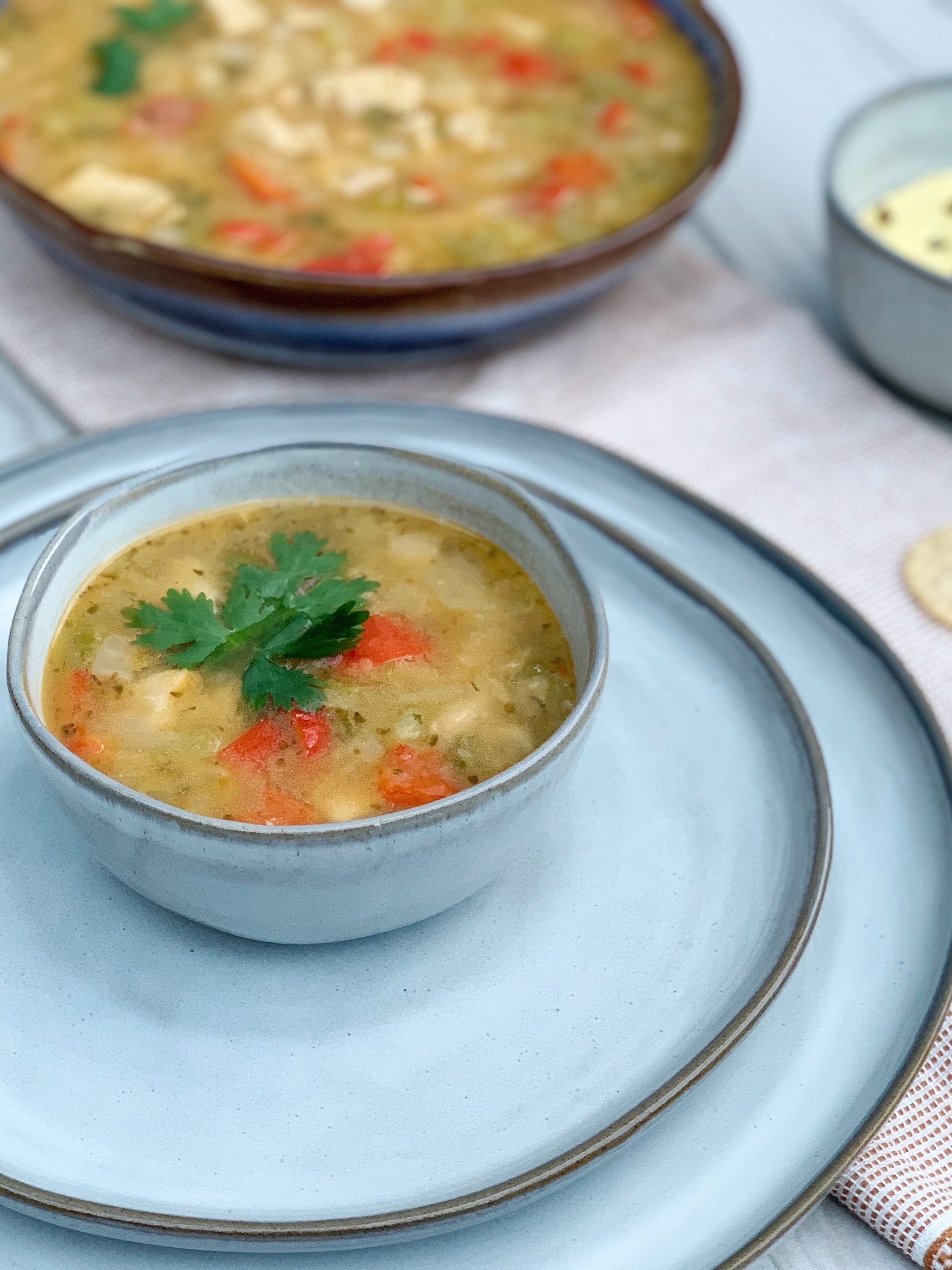 Instant Pot White Chicken Chili with Turmeric and Barberry Sour Cream ...