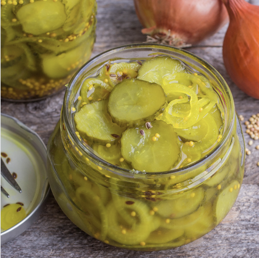 Bread and Butter Pickles recipe with turmeric